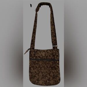 Thirty One Brown Jacquard Crossbody Purse